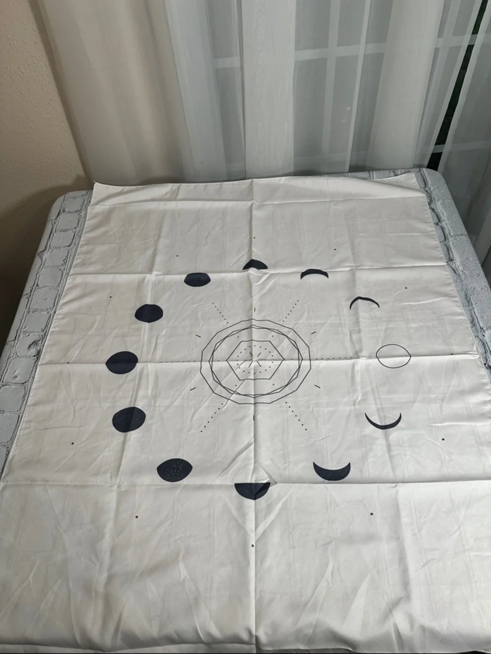 Moon Phases Light Wall Tapestry by Nayla Smith 36”x28” NEW